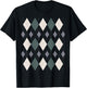 Preppy Plaid Argyle Stylish & Fun Faux Sweater Design T-Shirt - T-Shirt | Black