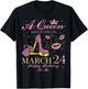A Queen was Born on March 24 Happy Birthday to Me Gift T-Shirt - T-Shirt | Black