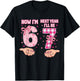 6th Birthday Now I'm 6 I'll Be 7 Coquette Bow Six Seven Meme T-Shirt - T-Shirt | Black