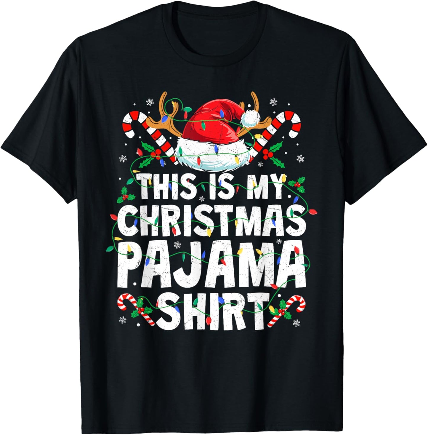 Christmas Women This is My Christmas Pajama Shirt T-Shirt - T-Shirt | Black
