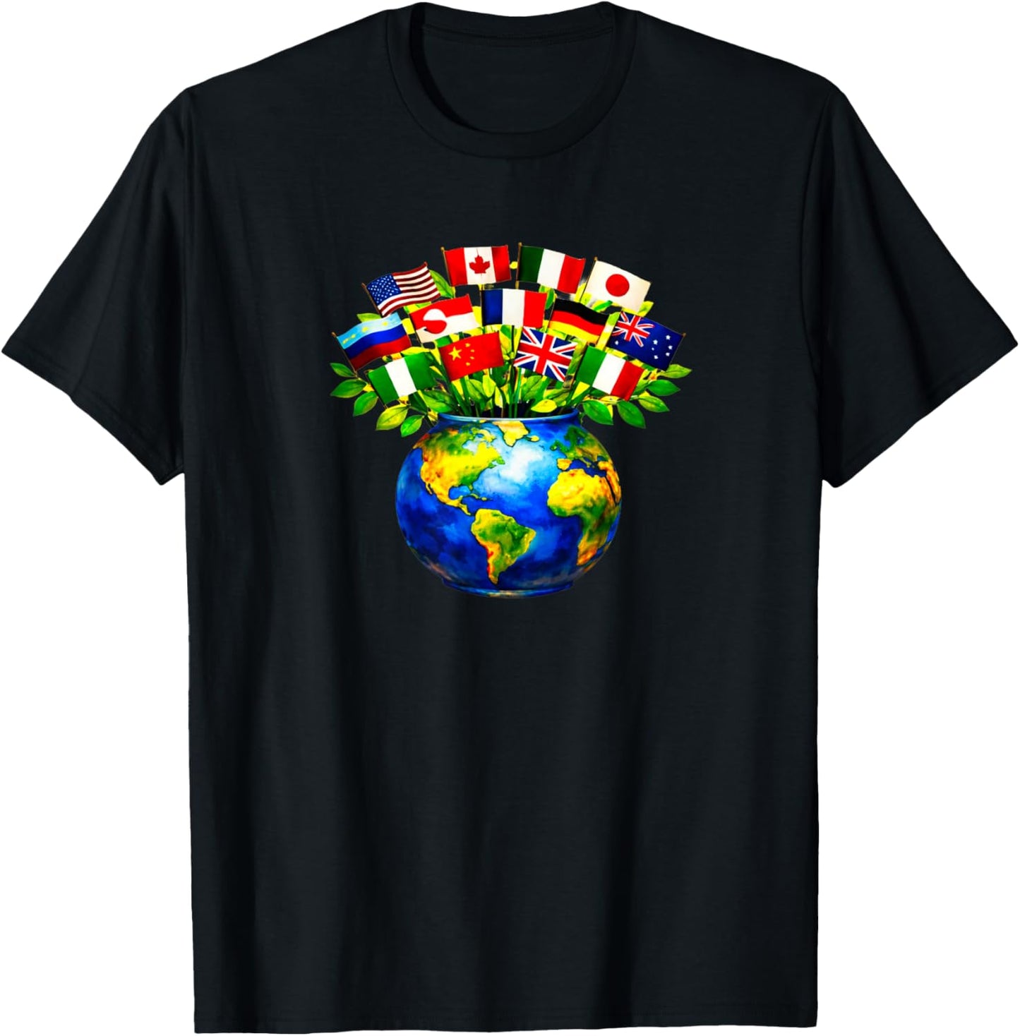 Peace Global Harmony Earth NatureTse International Style T-Shirt - T-Shirt | Black