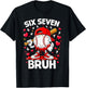 Valentines Day Six Seven Bruh 6 7 Meme Baseball Drip Boys T-Shirt - T-Shirt | Black