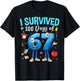 I Survived 100 Days of 67 Kids Teacher 100th Day of School T-Shirt - T-Shirt | Black