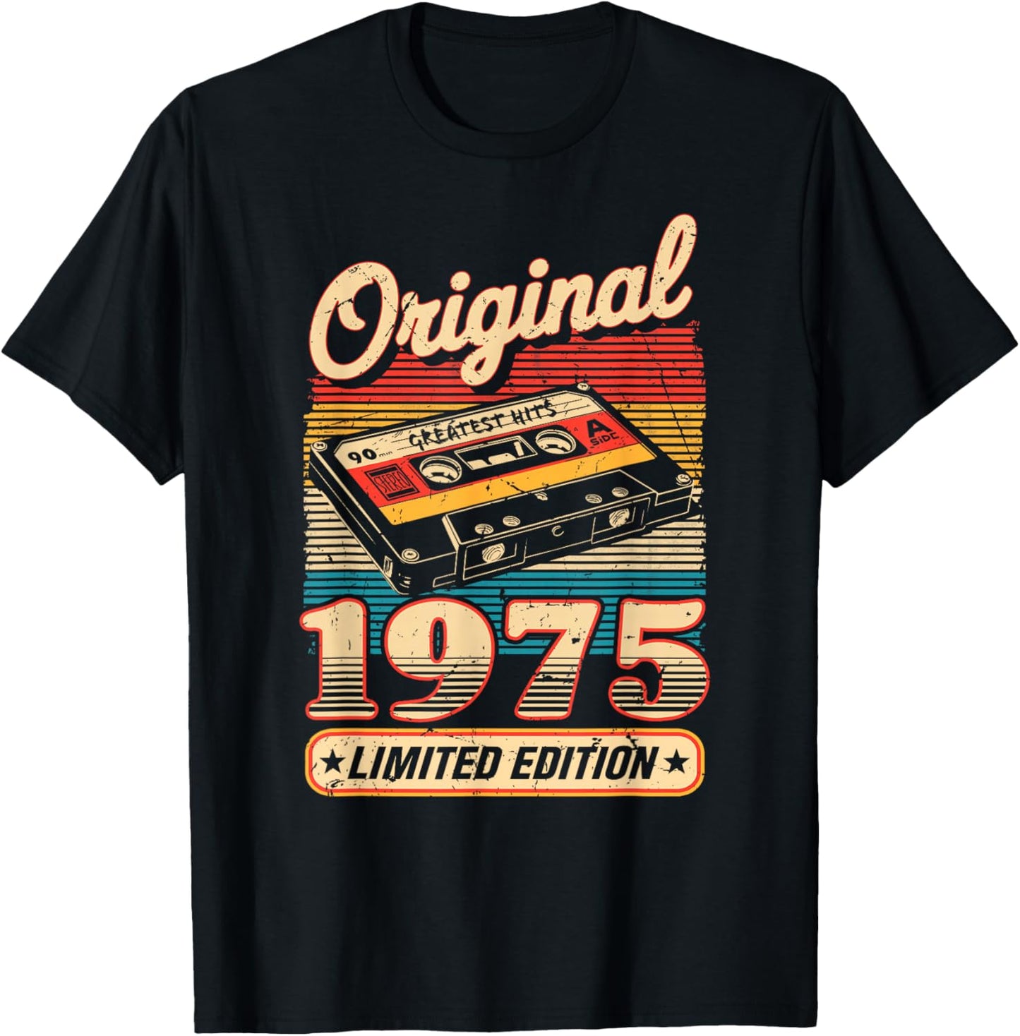 50th Birthday Retro Vintage 1975 Men Women T-Shirt - T-Shirt | Black