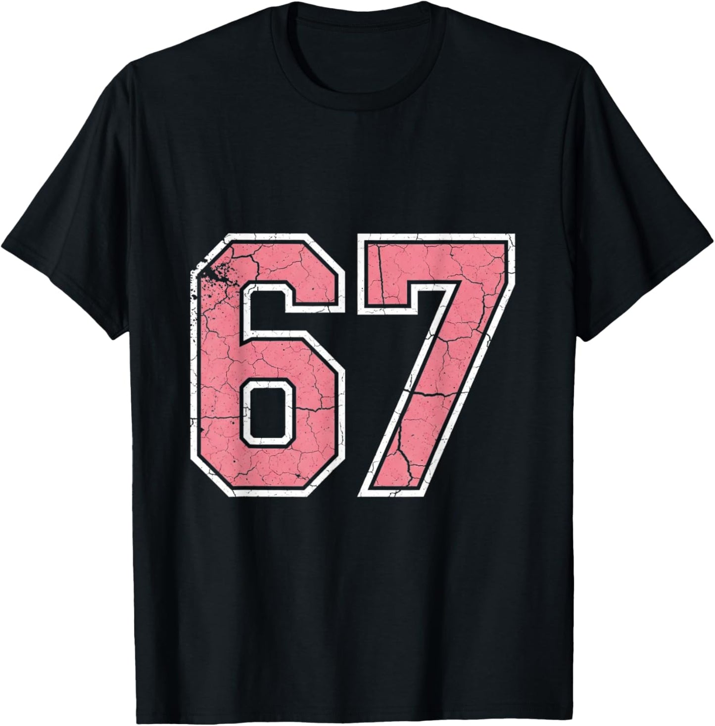 White and Pink Number 67 Jersey Player Uniform #67 Fan T-Shirt - T-Shirt | Black