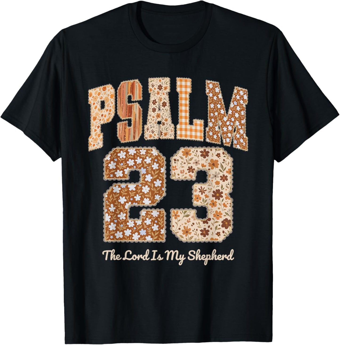 Psalm 23 Bible Verse Religious Christian T-Shirt - T-Shirt | Black