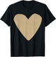 Boho Tops Valentines Day Cute Girls Tan Heart T-Shirt - T-Shirt | Black