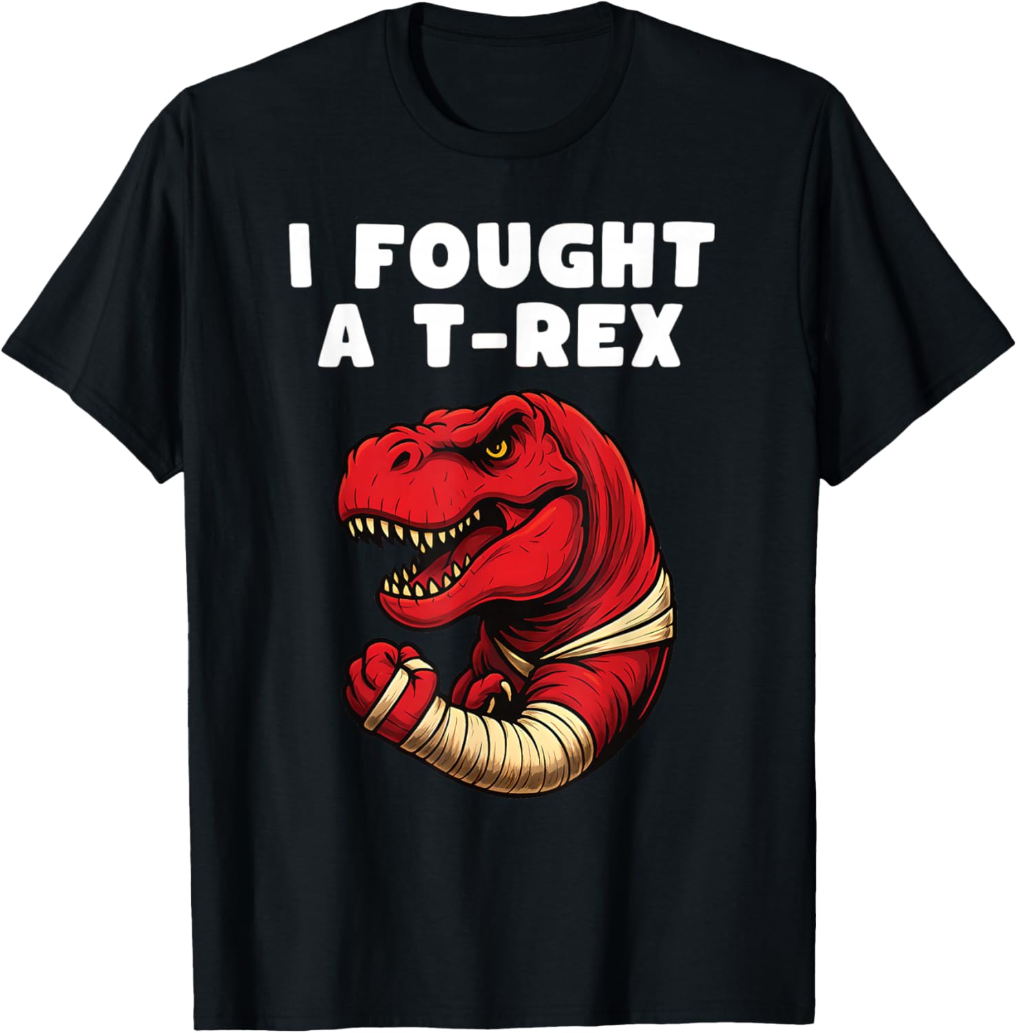 Broken Arm Recovery T-Rex Kids Boys Dinosaur T-Shirt - T-Shirt | Black