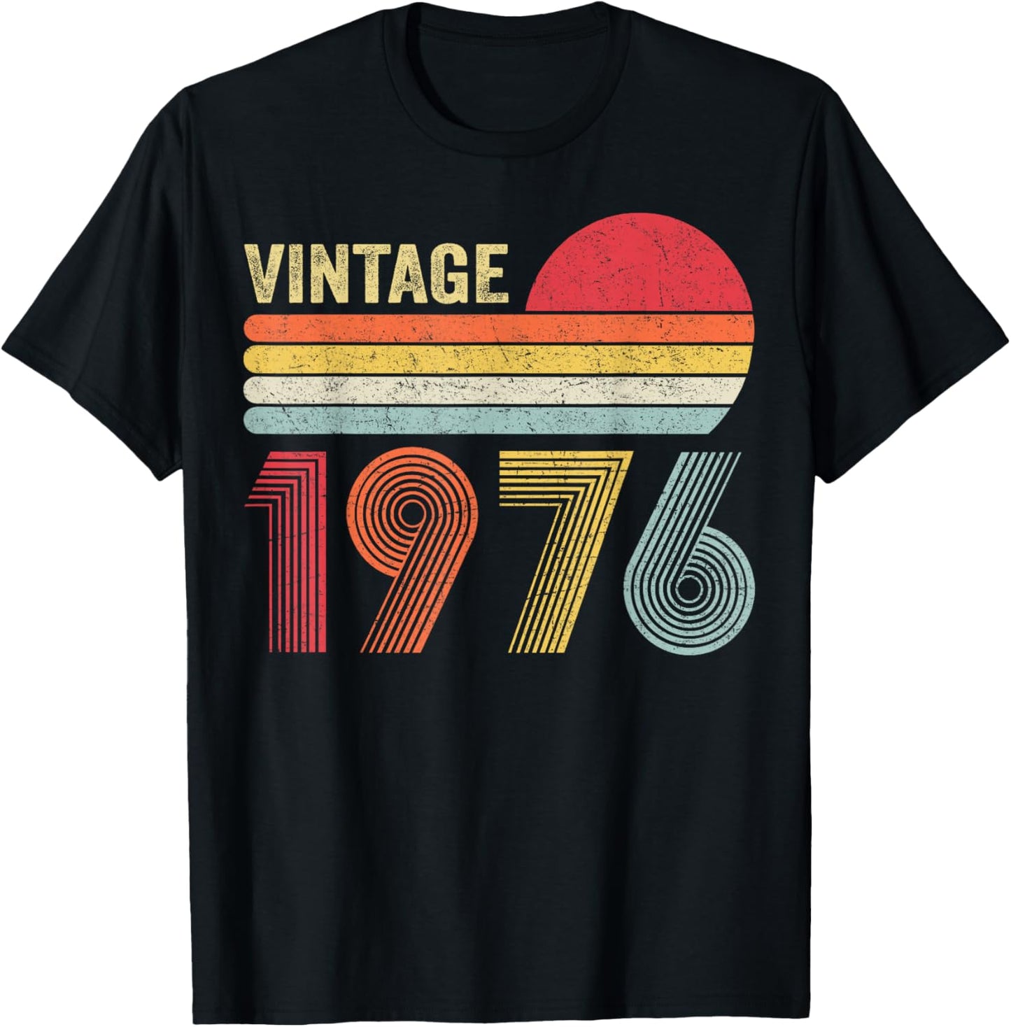 Vintage 1976 50th Birthday Gift Men Women 50 Years Old T-Shirt - T-Shirt | Black
