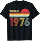 Vintage 1976 50th Birthday Gift Men Women 50 Years Old T-Shirt - T-Shirt | Black