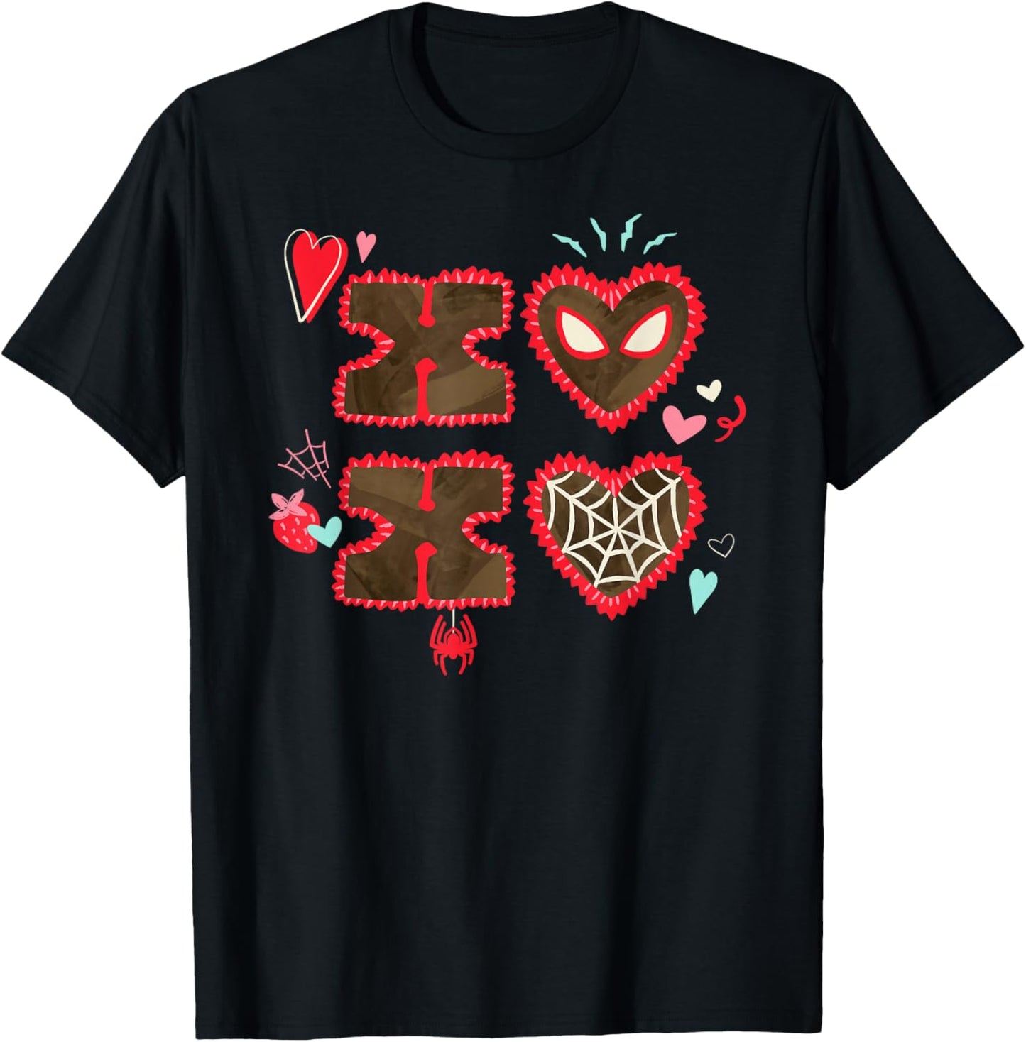 Marvel Spider-Man XOXO Valentine's Day Heart Gift T-Shirt - T-Shirt | Black