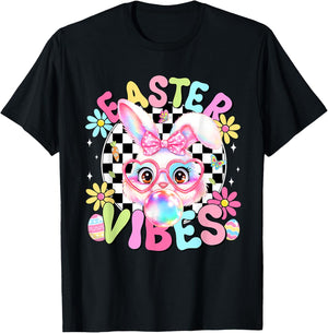 Happy Easter Vibes Cute Bunny Rabbit Bubble Gum Face Women T-Shirt - T-Shirt | Black