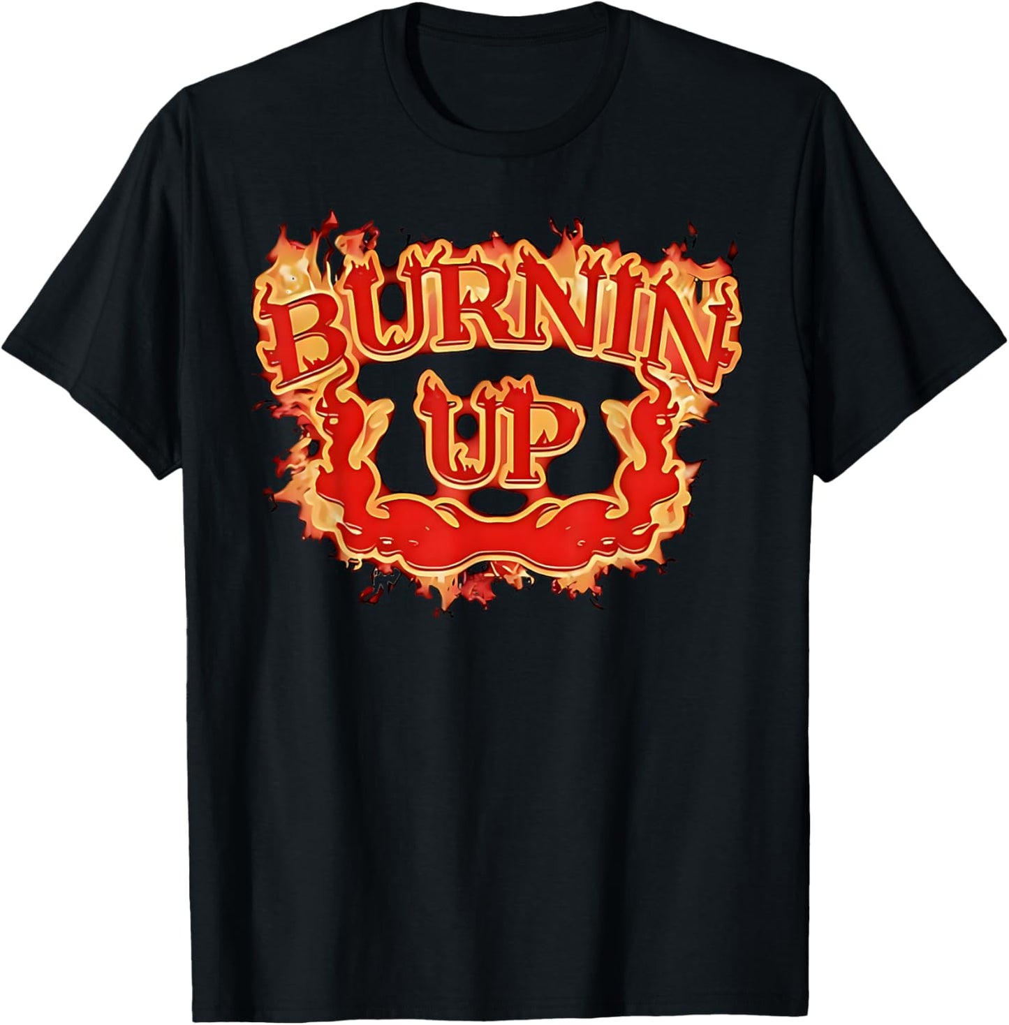 Burnin Up Flames Vintage T-Shirt - T-Shirt | Black
