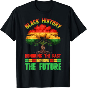 Honoring Past Inspiring Future Men Women Black History Month T-Shirt - T-Shirt | Black