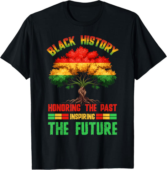 Honoring Past Inspiring Future Men Women Black History Month T-Shirt - T-Shirt | Black