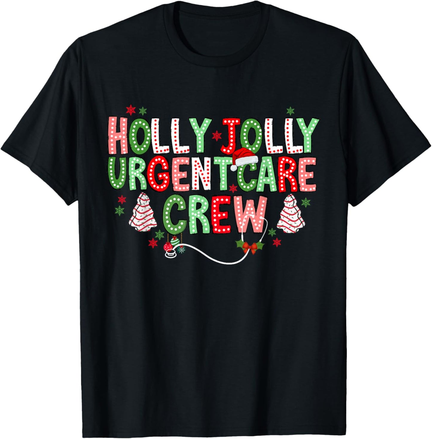 Urgent Care Nurse Crew Christmas Minor Injury Unit RN ICU T-Shirt - T-Shirt | Black