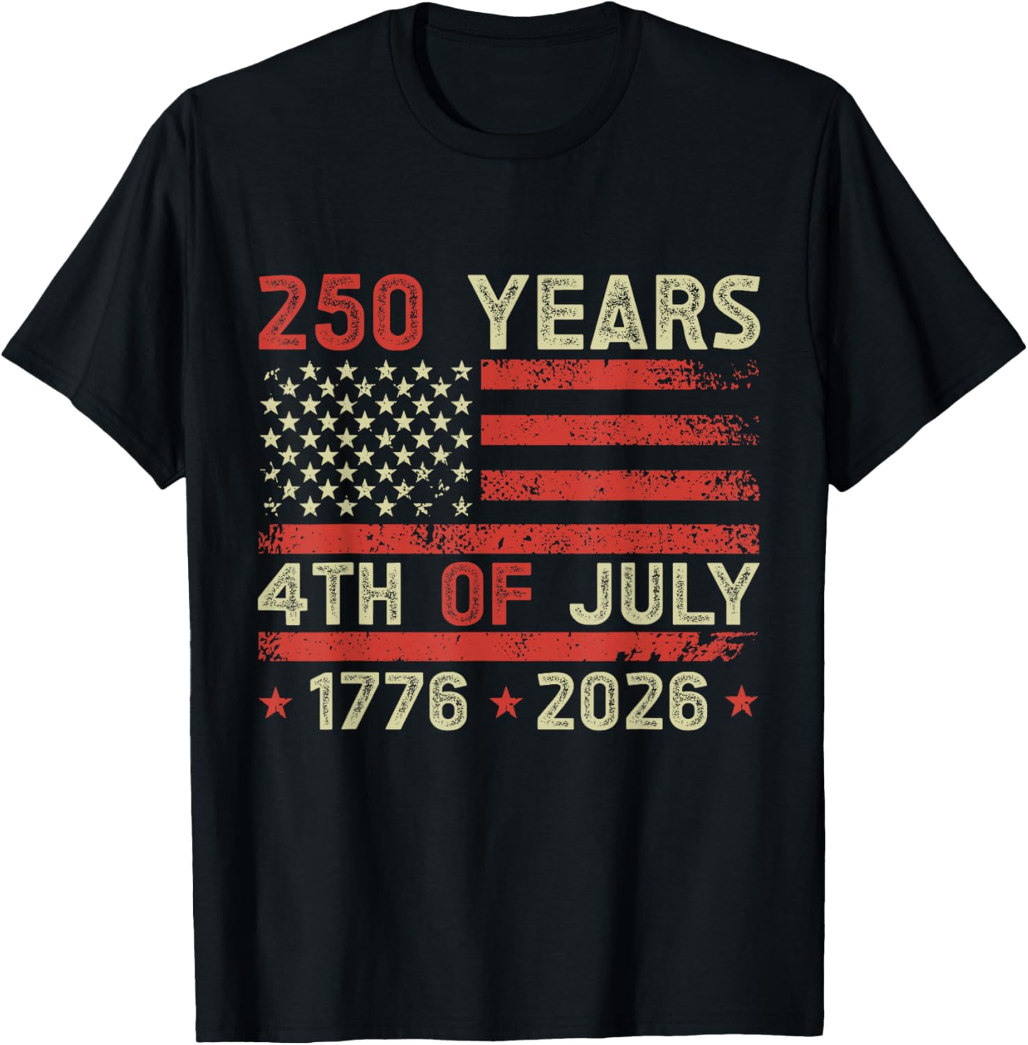 250th Anniversary 4th of July 2026 USA 250th Anniversary T-Shirt - T-Shirt | Black