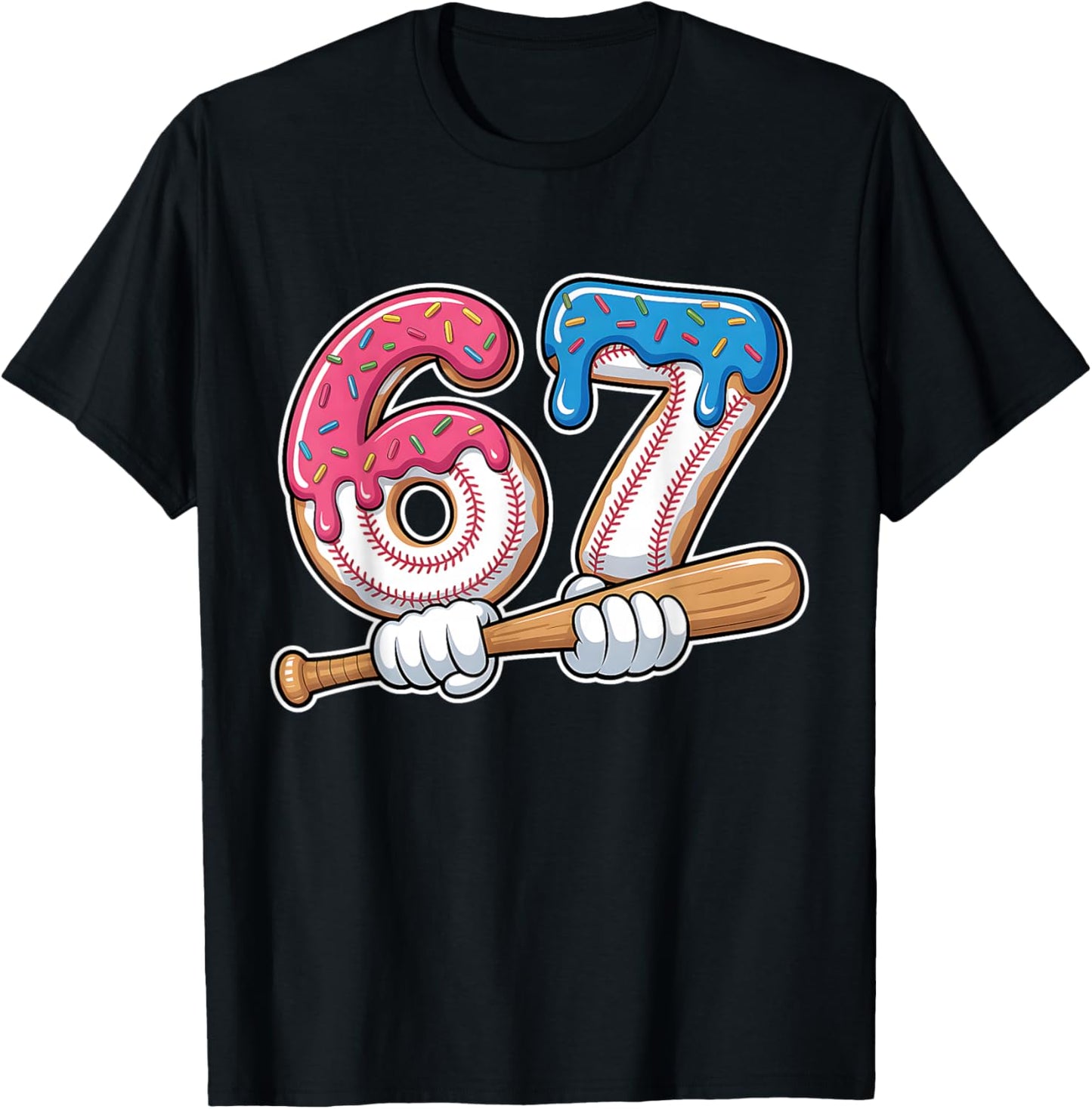 Baseball 67 Kids Ice Cream Drip Six Seven Youth Boys T-Shirt - T-Shirt | Black