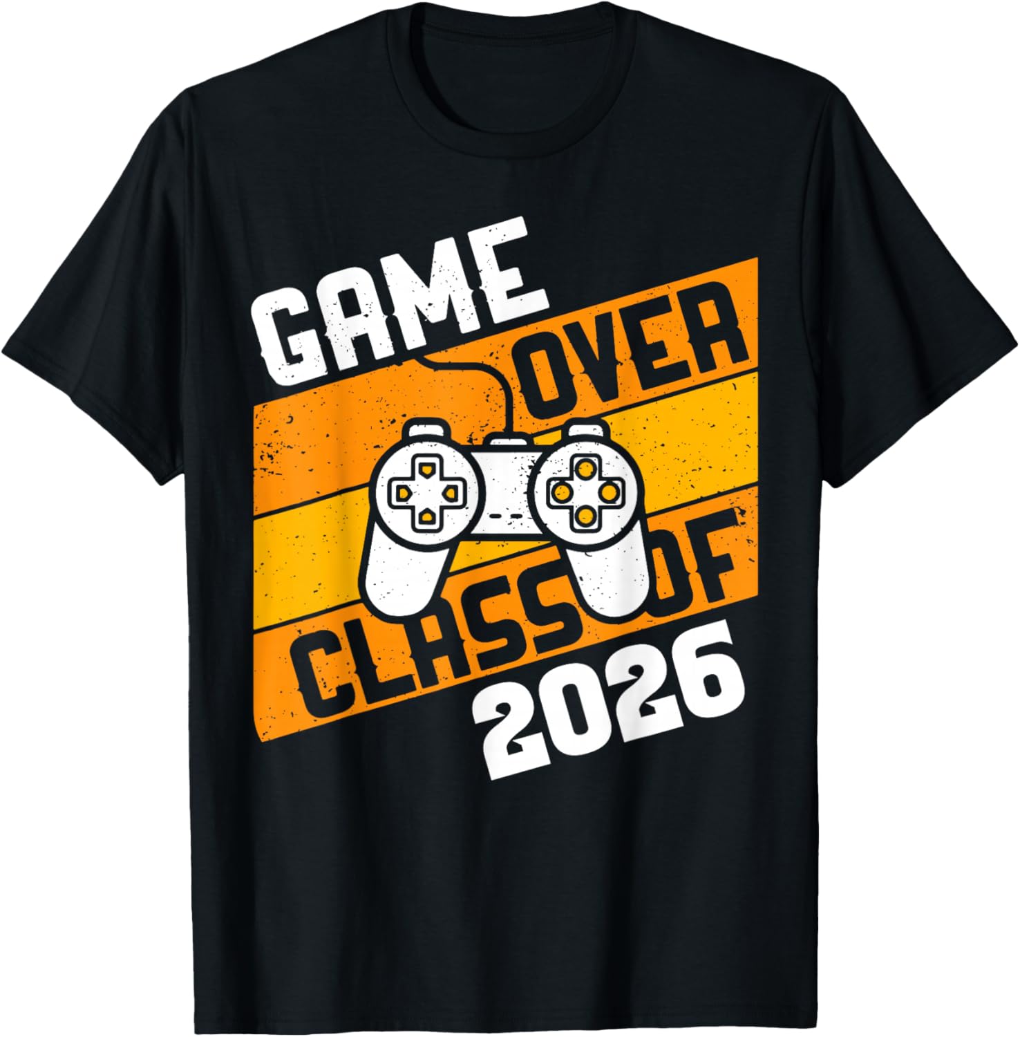 Funny Graduation Video Gamer Game Over Class of 2026 Senior T-Shirt - T-Shirt | Black