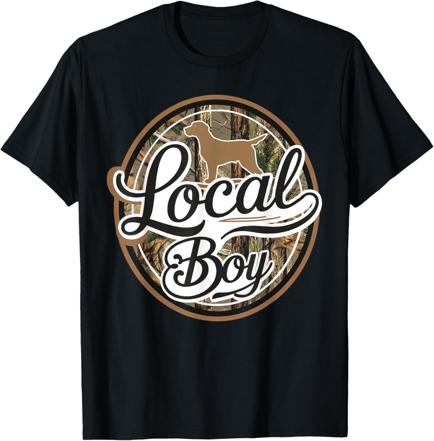 Black Lab Dog Local Southern Boy Camo Duck Hunting Youth Men T-Shirt - T-Shirt | Black