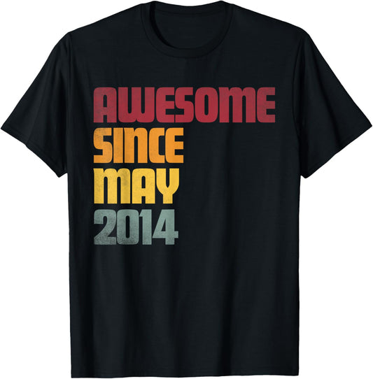 Awesome Since May 2014 12th Birthday - Vintage T-Shirt - T-Shirt | Black