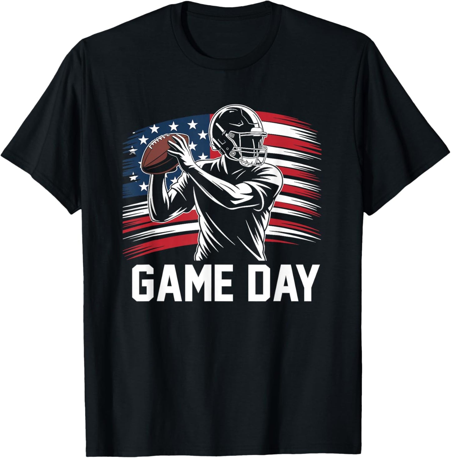 Game Day American Football Player Team Coach Men Women Boys T-Shirt - T-Shirt | Black