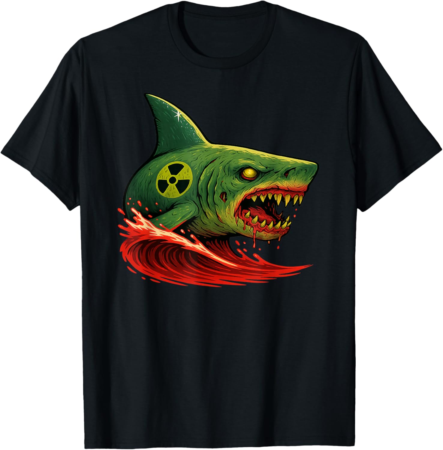Zombie Bio-Hazard Shark Graphic T-Shirt - T-Shirt | Black