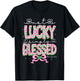 Not Lucky Simply Blessed Coquette Christian St Patrick's Day T-Shirt - T-Shirt | Black