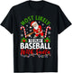 Most Likely to Play Baseball with Santa Christmas Pajamas T-Shirt - T-Shirt | Black