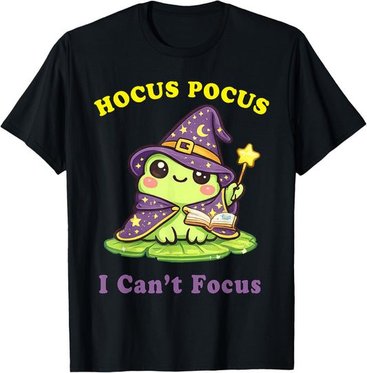 Humor ADHD Hyperactivity Disorder Hocus Pocus I Can’t Focus T-Shirt - T-Shirt | Black