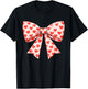 Girls Valentine Heart Bow Cute Valentines Day Teens Kids T-Shirt - T-Shirt | Black