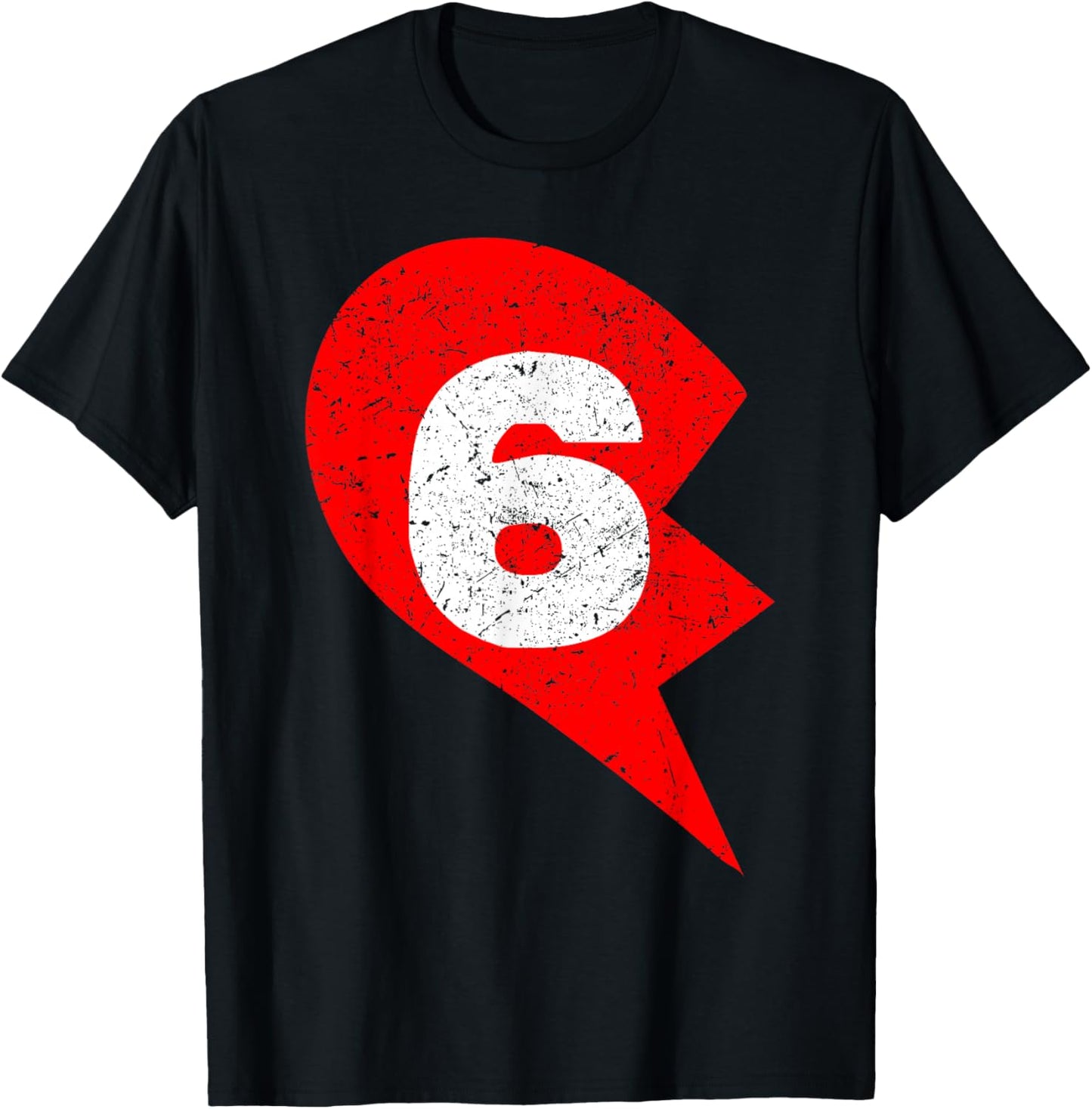 Number 6 Funny Matching Couple Friends Valentines Heart 67 T-Shirt - T-Shirt | Black