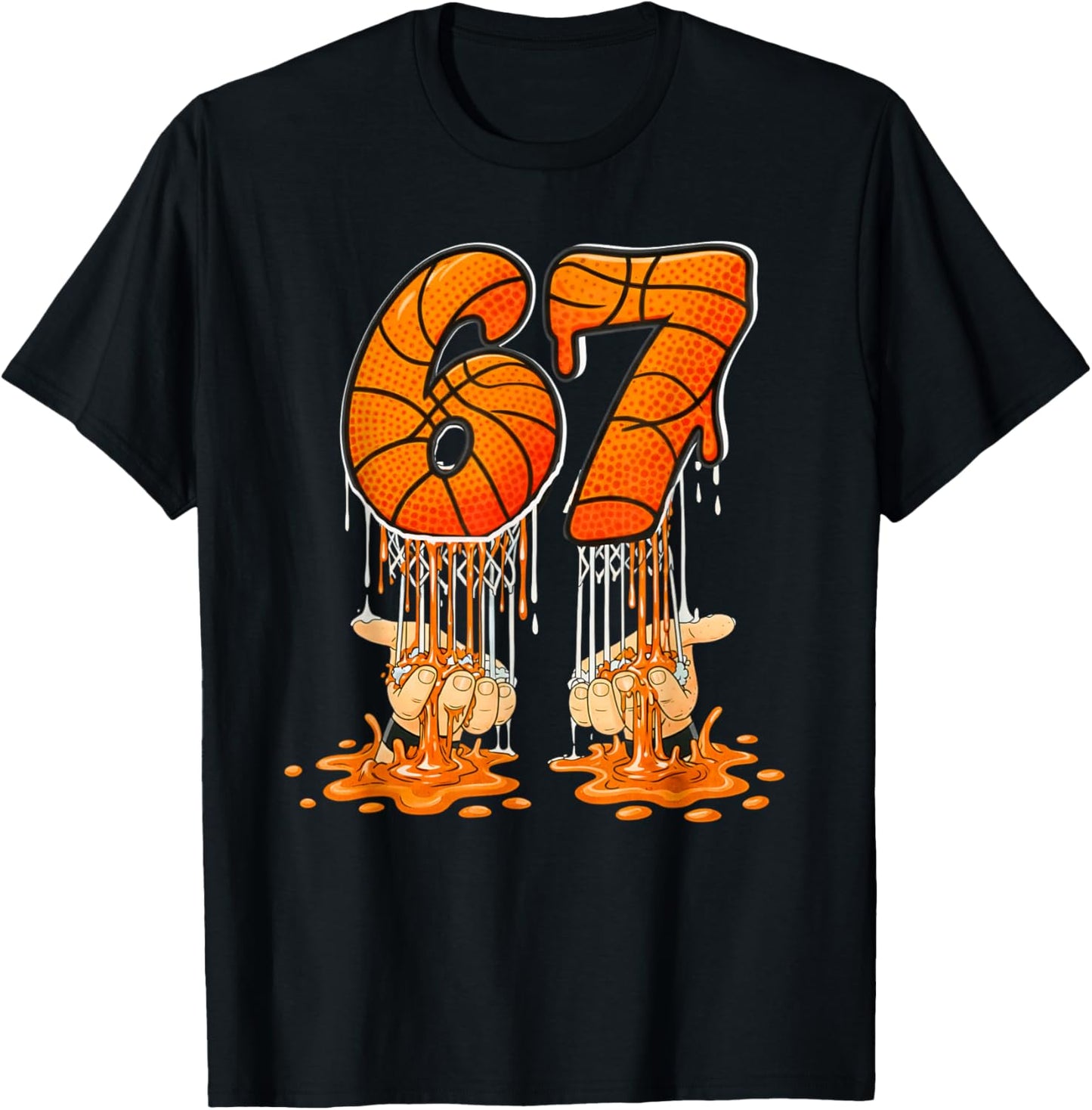 67 Basketball Field Ice Cream Drip Six Seven Bball Boys T-Shirt - T-Shirt | Black