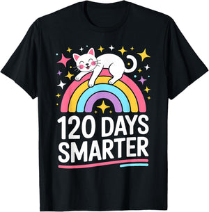 120 Days of School Kids Kitten Cat 120th Day of School Girls T-Shirt - T-Shirt | Black