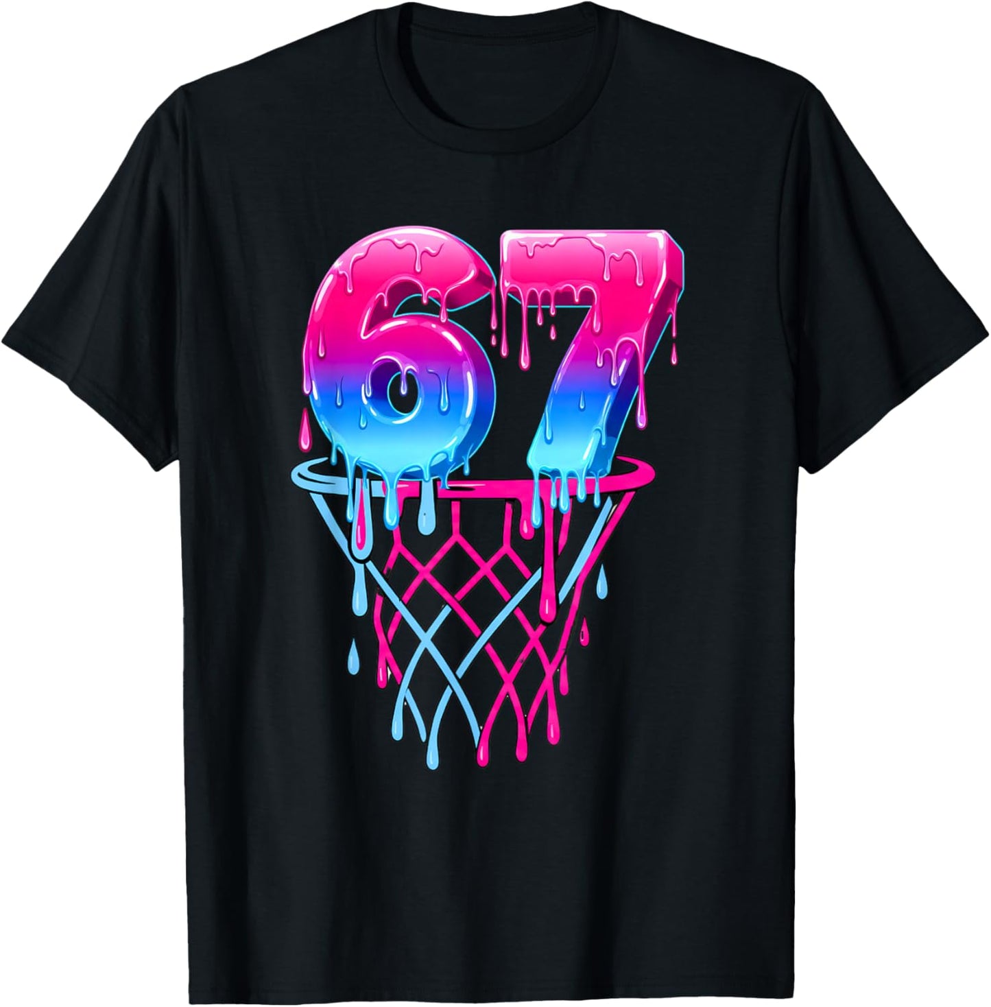 Basketball Ice Cream Drip Sport Bball T-Shirt - T-Shirt | Black