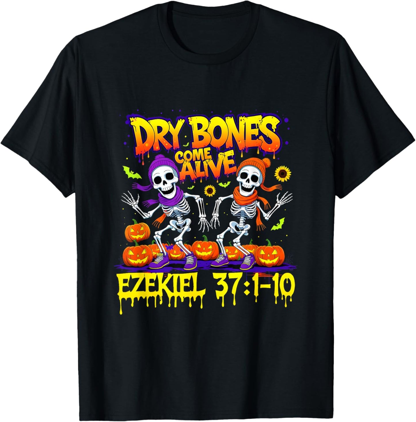 Dry Bones Come Alive Ezekiel 37 Bible Verse Christian T-Shirt - T-Shirt | Black