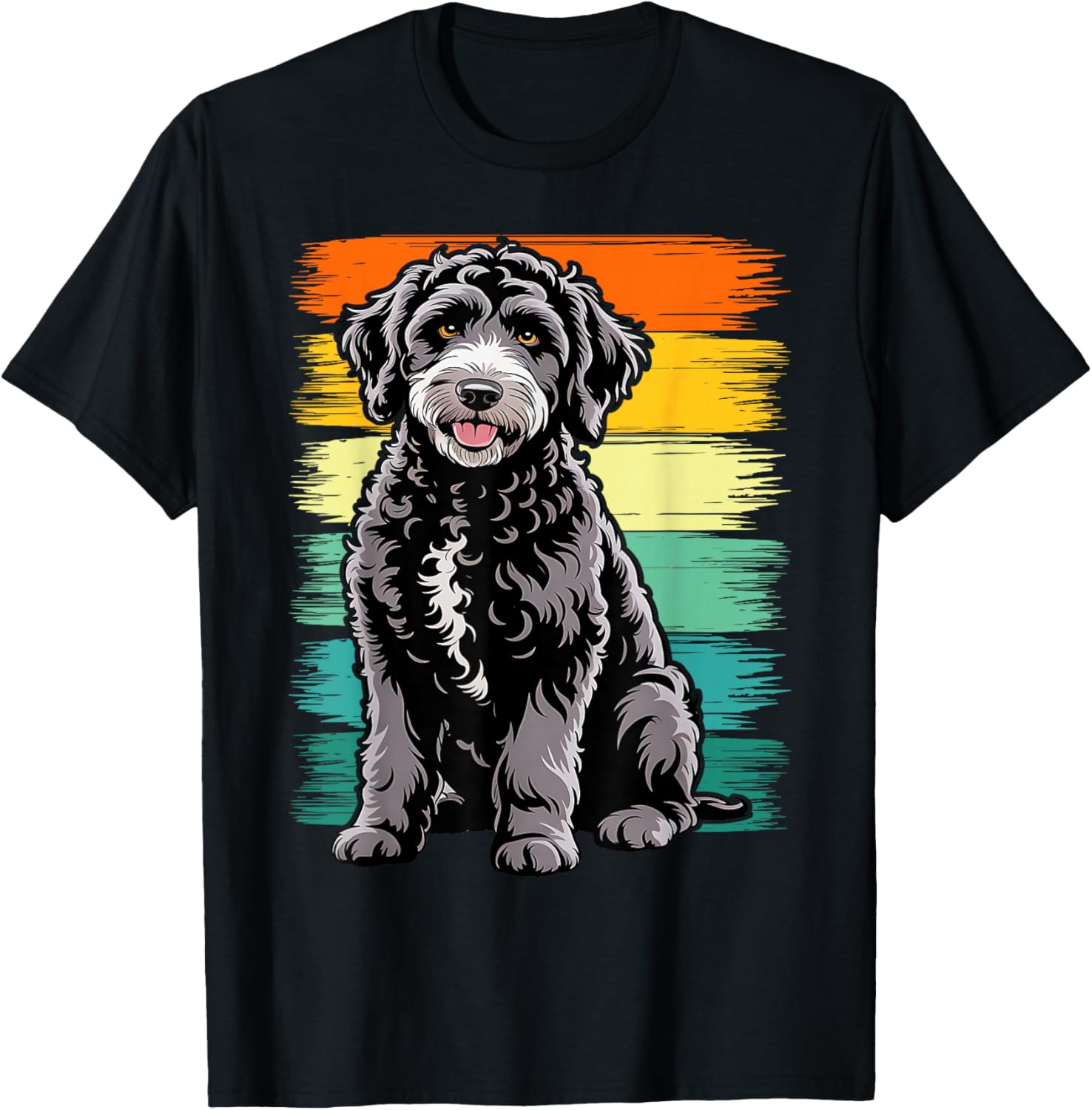 Black Goldendoodle Retro Vintage Dood Doodle Dog T-Shirt - T-Shirt | Black