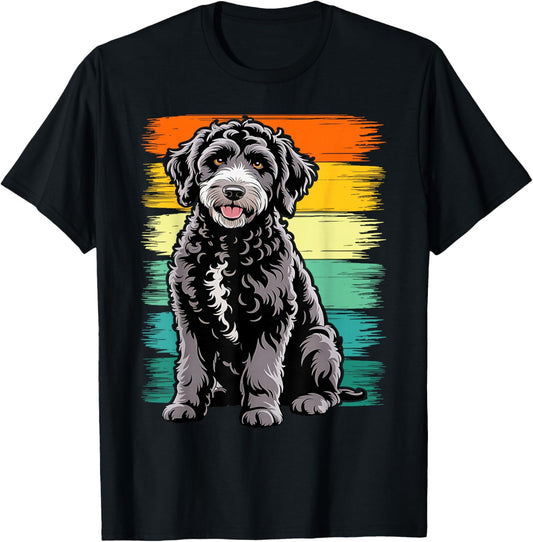 Black Goldendoodle Retro Vintage Dood Doodle Dog T-Shirt - T-Shirt | Black