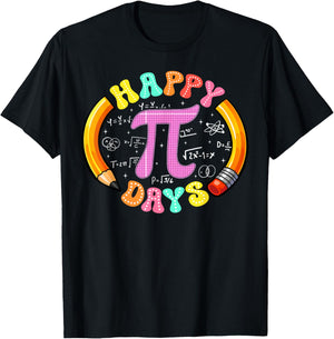 Happy Pi Days Pencil Pi Symbol Equations Boy Girl Math Lover T-Shirt - T-Shirt | Black