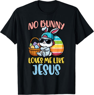 No Bunny Loves Me Like Jesus Easter Christian Boys Kids Men T-Shirt - T-Shirt | Black