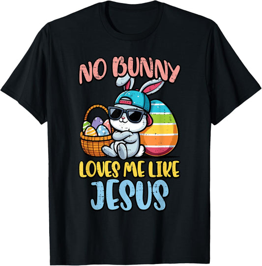 No Bunny Loves Me Like Jesus Easter Christian Boys Kids Men T-Shirt - T-Shirt | Black