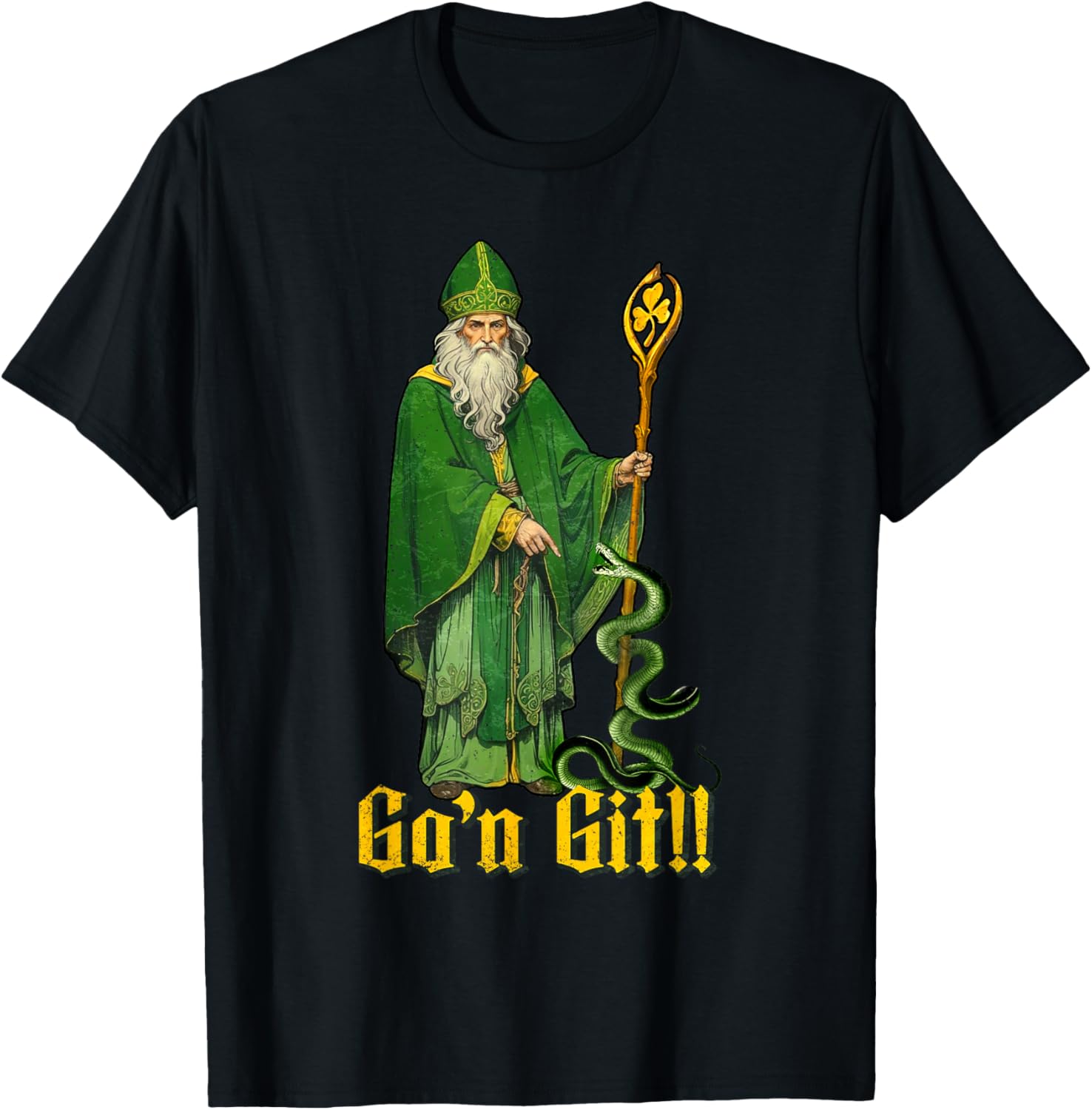 Vintage Go'n git Happy St Patricks Day Funny St Patrick T-Shirt - T-Shirt | Black