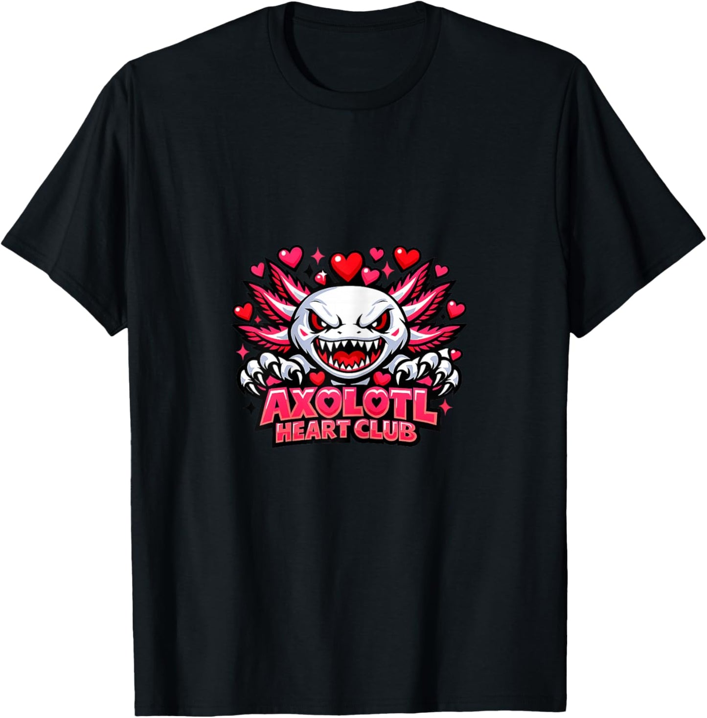 Axolotl Heart Club T-Shirt - T-Shirt | Black
