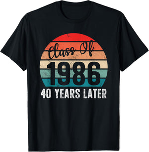Vintage Class of 1986 86 Reunion High School Alumni Matching T-Shirt - T-Shirt | Black