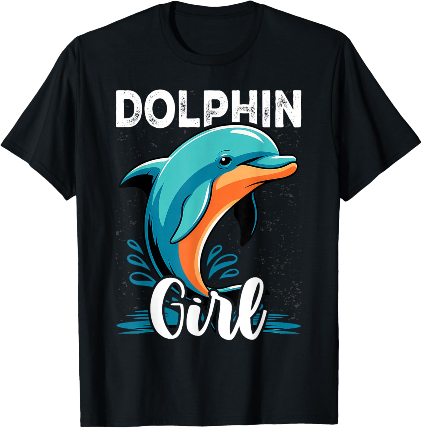 Dolphin Girl Florida Souvenir Miami Beach T-Shirt - T-Shirt | Black
