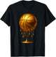 Golden Basketball Drip for Kids Boys Youth Men T-Shirt - T-Shirt | Black
