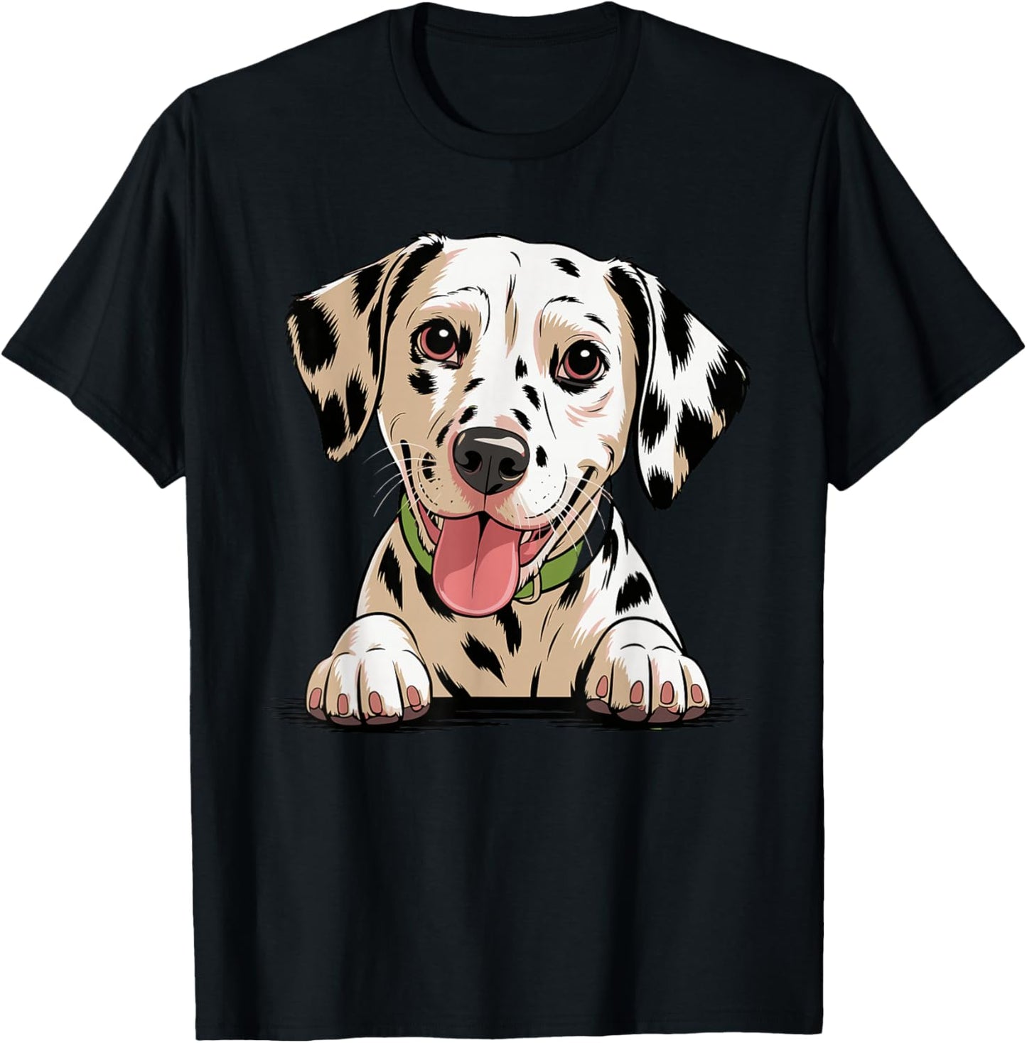 Cute Puppy Breed Artistic Spotted Fire Coach Dalmatian T-Shirt - T-Shirt | Black
