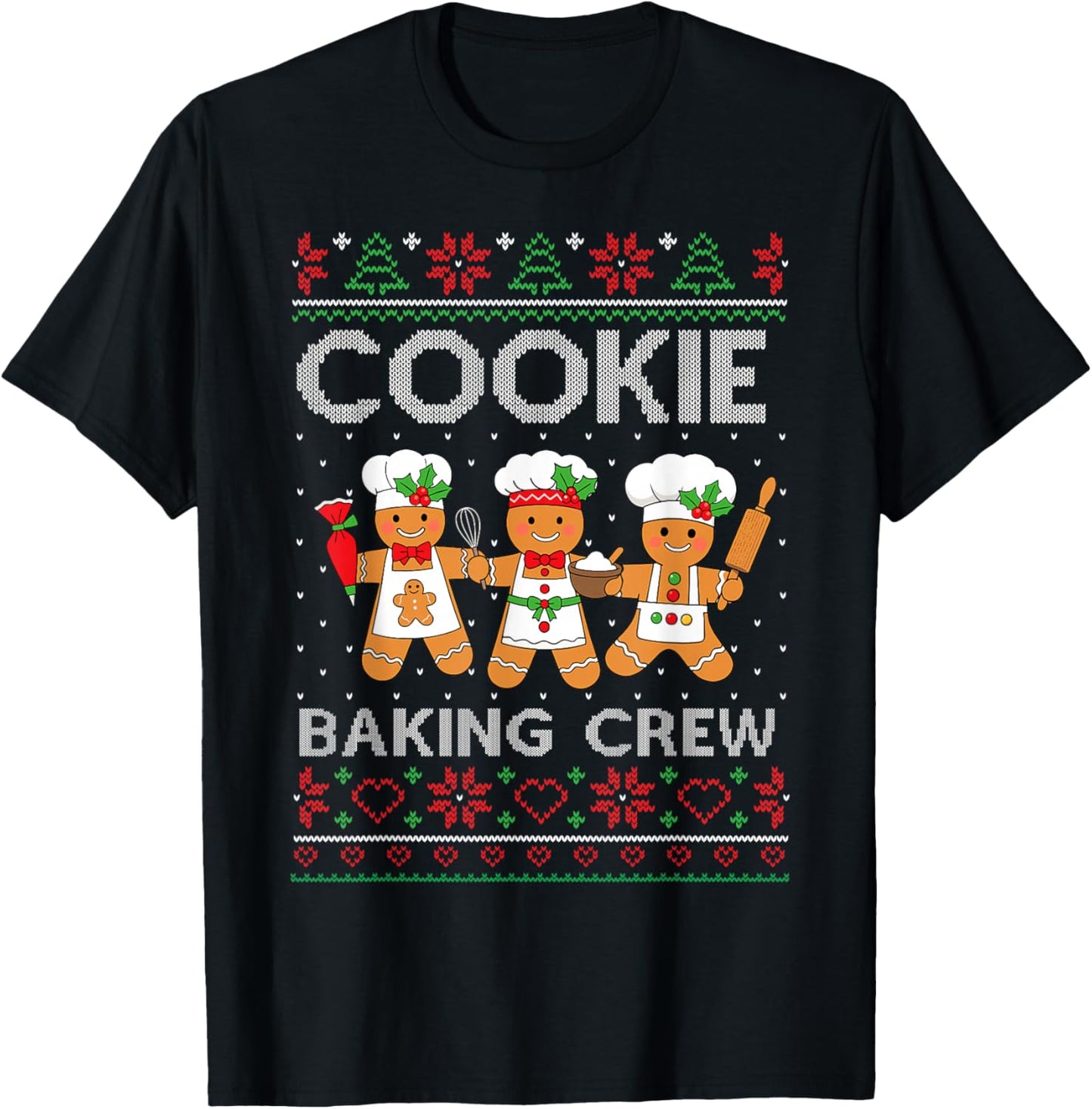 Christmas Cookie Baking Crew Family Baking Team Funny Cookie T-Shirt - T-Shirt | Black