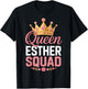 Queen Esther Squad Purim Costume Royal Crown Jewish Holiday T-Shirt - T-Shirt | Black