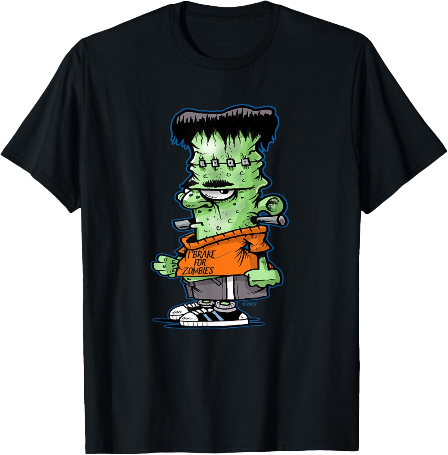 Little Frankie Stein Funny Halloween Monster Novelty T-Shirt - T-Shirt | Black
